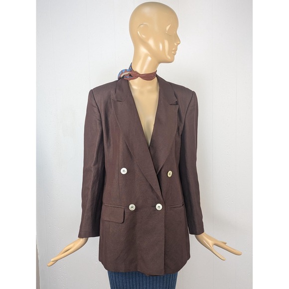 Vintage Giorgio Sant Angelo Chocolate brown over-sized blazer, tailored jacket - Picture 2 of 7